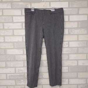 Banana Republic Sloan Trouser Size 8P Petite Black White Checkered